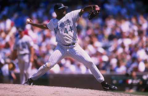 1 Jul 1998: Amaury Telemaco #44 of the Arizona Diamondbacks in action during a game against the Chicago Cubs at Wrigley Field in Chicago, Illinois. The Cubs defeated the Diamondbacks 6-4. Mandatory Credit: Jonathan Daniel /Allsport