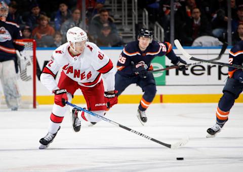 NHL, Carolina Hurricanes, New York Islanders. (Photo by Bruce Bennett/Getty Images)