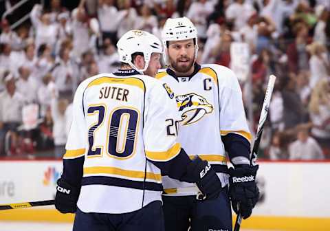 GLENDALE, AZ – MAY 07: (L-R) Ryan Suter Shea Weber (Photo by Christian Petersen/Getty Images)