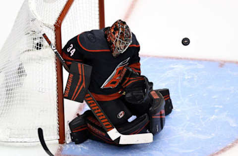 TORONTO, ONTARIO – AUGUST 15: Petr Mrazek #34 (Photo by Elsa/Getty Images)