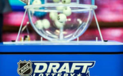 TORONTO, ON – APRIL 10: The lottery balls spin in the machine during The National Hockey League Draft Lottery at the CBC Studios on April 10, 2019 in Toronto, Ontario, Canada. (Photo by Kevin Sousa/NHLI via Getty Images)