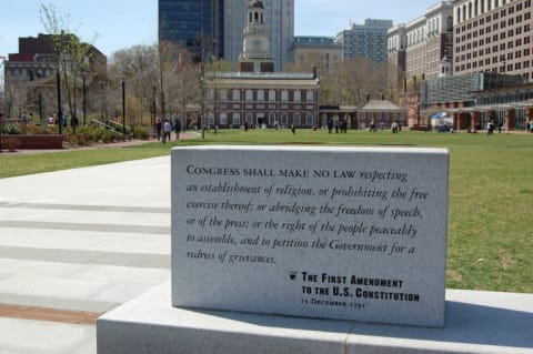 1st amendment at Independence Hall