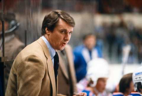 Head coach Herb Brooks of the New York Rangers. (Photo by Focus on Sport/Getty Images)