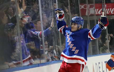 Adam Fox of the New York Rangers (Photo by Bruce Bennett/Getty Images)