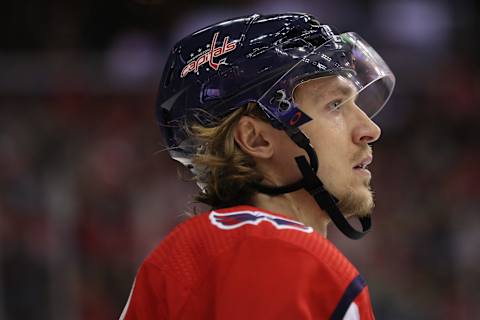 WASHINGTON, DC – MARCH 10: Carl Hagelin #62 of the Washington Capitals in action against the Winnipeg Jets at Capital One Arena on March 10, 2019 in Washington, DC. (Photo by Patrick Smith/Getty Images)