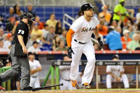 A healthy Giancarlo Stanton could spell a return to glory for the Marlins.  Mandatory Credit: Steve Mitchell-USA TODAY Sports