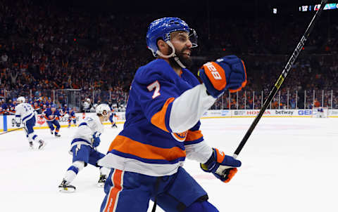 Jordan Eberle #7 of the New York Islanders. (Photo by Bruce Bennett/Getty Images)