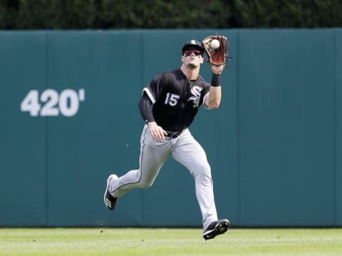 DETROIT, MI – AUGUST 26: Adam Engel #15 of the Chicago White Sox catches a fly ball hit by Victor Martinez of the Detroit Tigers during the seventh inning at Comerica Park on August 26, 2018 in Detroit, Michigan. (Photo by Duane Burleson/Getty Images)