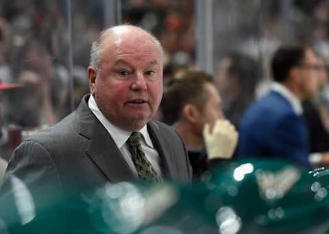 ST PAUL, MN – OCTOBER 15: Head coach Bruce Boudreau looks on during the third period of the game against Winnipeg Jets on October 15, 2016 at Xcel Energy Center in St Paul, Minnesota. The Wild defeated the Jets 4-3. (Photo by Hannah Foslien/Getty Images)