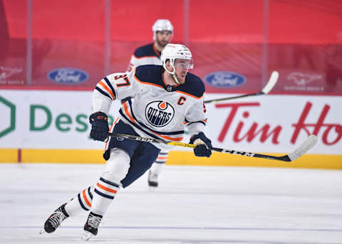 MONTREAL, QC – FEBRUARY 11: Connor McDavid #97 of the Edmonton Oilers skates against the Montreal Canadiens during the first period at the Bell Centre on February 11, 2021 in Montreal, Canada. The Edmonton Oilers defeated the Montreal Canadiens 3-0. (Photo by Minas Panagiotakis/Getty Images)