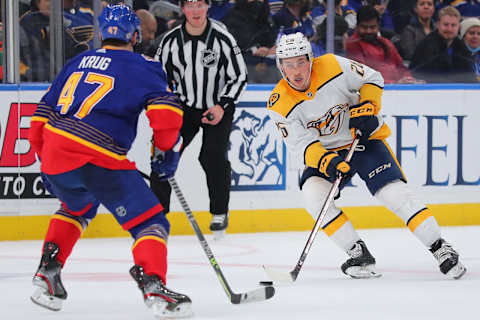 Philip Tomasino #26 of the Nashville Predators  (Photo by Dilip Vishwanat/Getty Images)