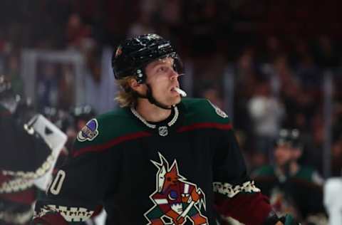 Arizona Coyotes center Ryan Dzingel (10) Mandatory Credit: Mark J. Rebilas-USA TODAY Sports