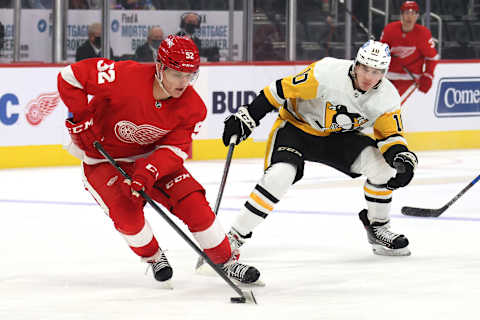 Jonatan Berggren of the Detroit Red Wings. (Photo by Gregory Shamus/Getty Images)