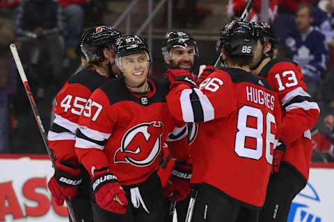 New Jersey Devils left wing Nikita Gusev (97): (Ed Mulholland-USA TODAY Sports)