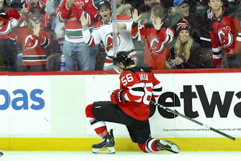 New Jersey Devils left wing Erik Haula (56): John Jones-USA TODAY Sports