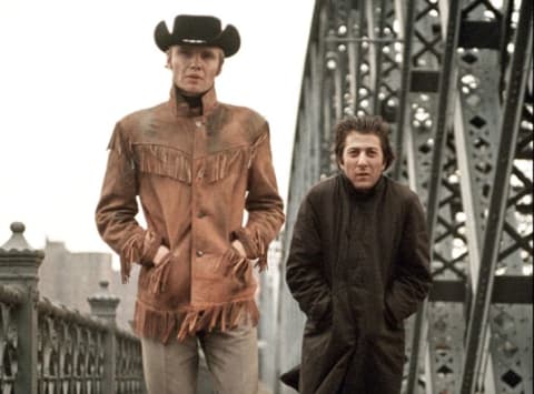 Jon Voight and Dustin Hoffman in Midnight Cowboy (1969)