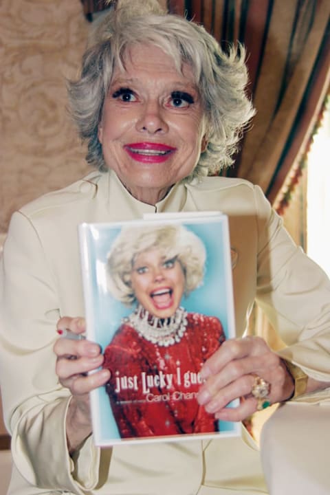 Carol Channing with her memoir in 2003.