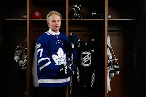 CHICAGO, IL – JUNE 24: Eemeli Rasanen, 59th overall pick of the Toronto Maple Leafs, poses for a portrait during the 2017 NHL Draft at United Center on June 24, 2017 in Chicago, Illinois. (Photo by Jeff Vinnick/NHLI via Getty Images)