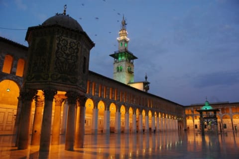 Umayyad Mosque Courtyard in Damascus, Syria