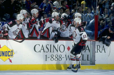 26 Dec 1997: Dixon Ward #15 of the Buffalo Sabres in action during a game against the New York Rangers at the Marine Midland Arena in Buffalo, New York. The Sabres defeated the Rangers 3-0. Mandatory Credit: Rick Stewart /Allsport