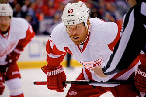 Johan Franzen of the Detroit Red Wings (Photo by Kirk Irwin/Getty Images)