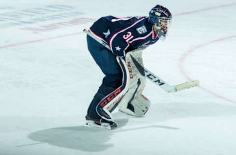 KELOWNA, BC – FEBRUARY 12: Talyn Boyko #31 of the Tri-City Americans stands on the ice against the Kelowna Rockets at Prospera Place on February 8, 2020 in Kelowna, Canada. (Photo by Marissa Baecker/Getty Images)