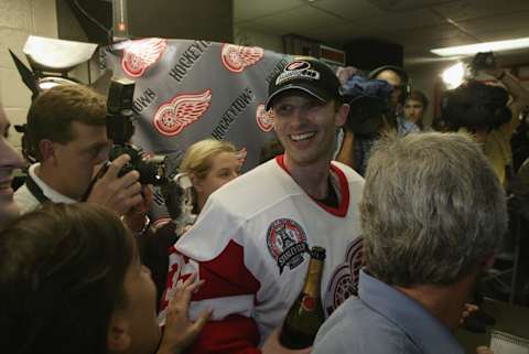 Dominik Hasek of the Detroit Red Wings (Photo by Tom Pidgeon/Getty Images/NHLI)