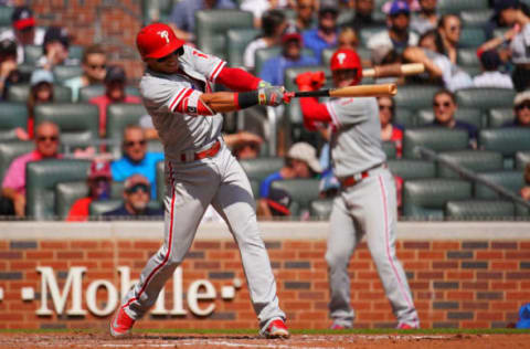 If the Phillies sign Machado, trading Hernandez could mean moving the final piece of 2017’s Opening Day infield. Photo by Daniel Shirey/Getty Images.