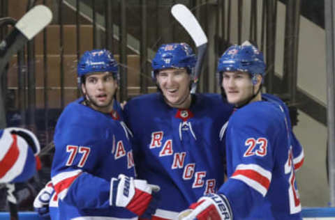 Ryan Strome and Tony DeAngelo of the New York Rangers (Photo by Bruce Bennett/Getty Images)