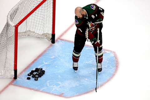 Arizona Coyotes center Derek Stepan (21). Mandatory Credit: Gerry Thomas-USA TODAY Sports