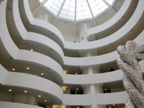 The inside of the Solomon R Guggenheim museum.