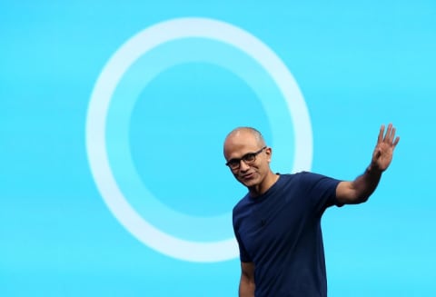 Satya Nadella at Microsoft's Build Conference in 2014.