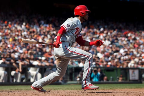 Florimon surprised many with his hitting. Photo by Jason O. Watson/Getty Images.