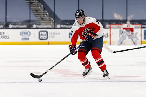 Patrik Laine #29 of the Columbus Blue Jackets. (Photo by Kirk Irwin/Getty Images)