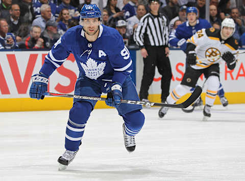 TORONTO, ON – APRIL 15: John Tavares #91 of the Toronto Maple Leafs.. (Photo by Claus Andersen/Getty Images)