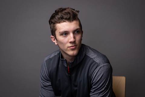 BUFFALO, NY – MAY 30: Peyton Krebs poses for a portrait at the 2019 NHL Scouting Combine on May 30, 2019 at the HarborCenter in Buffalo, New York. (Photo by Chase Agnello-Dean/NHLI via Getty Images)