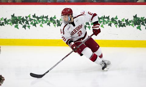 Reilly Walsh #2 of the Harvard Crimson. (Photo by Richard T Gagnon/Getty Images)