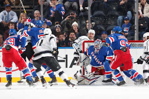 NEW YORK, NY – FEBRUARY 09: Igor Shesterkin #31 of the New York Rangers tends the net against the Los Angeles Kings at Madison Square Garden on February 9, 2020 in New York City. (Photo by Jared Silber/NHLI via Getty Images)