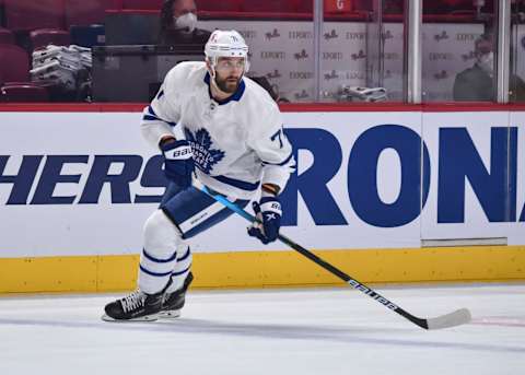 MONTREAL, QC – APRIL 28: Nick Foligno #71 of the Toronto Maple Leafs  (Photo by Minas Panagiotakis/Getty Images)