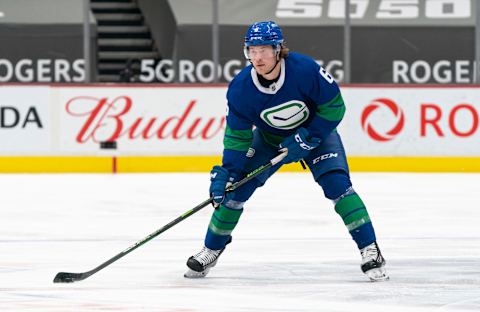 Brock Boeser of the Vancouver Canucks. (Photo by Rich Lam/Getty Images)