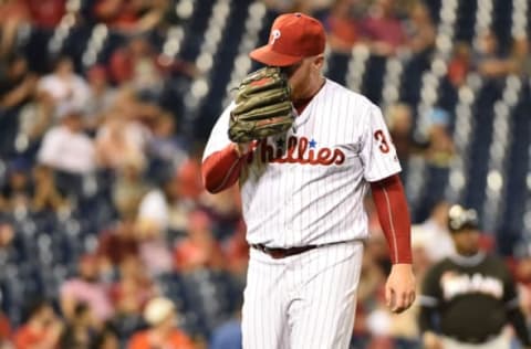 After Faltering Again, Oberholtzer Says the Magic Words into His Glove. Photo by Eric Hartline – USA TODAY Sports.