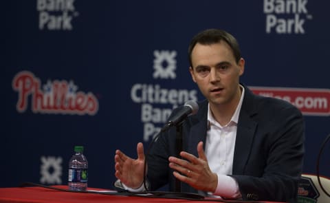 Klentak receives the ire of many Phillies fans who are impatient to make the playoffs. Photo by Mitchell Leff/Getty Images.