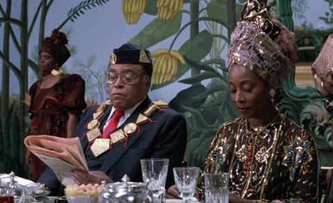 James Earl Jones and Madge Sinclair in Coming to America (1988).