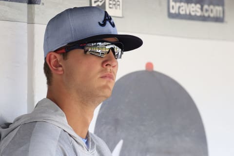 ATLANTA, GA – JUNE 17: Atlanta Braves Pitcher Mike Sorokka (40) during the Father’s Day MLB game between the Atlanta Braves and the San Diego Padres on June 17, 2018, at SunTrust Park in Atlanta, GA. (Photo by David J. Griffin/Icon Sportswire via Getty Images)