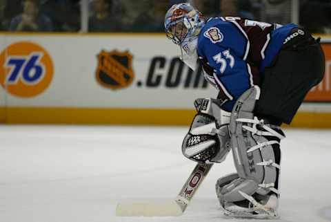 Colorado Avalanche, Patrick Roy (Photo by Jed Jacobsohn/Getty Images/NHLI)