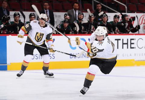 Lukas Cormier for the Vegas Golden Knights. (Photo by Christian Petersen/Getty Images)