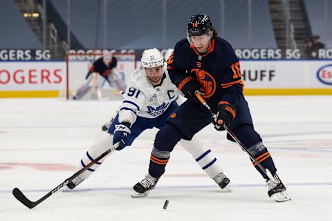 James Neal #18 of the Edmonton Oilers. (Photo by Codie McLachlan/Getty Images)