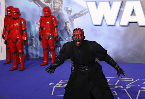 Darth Maul attends the “Star Wars: The Rise of Skywalker” European Premiere at Cineworld Leicester Square on December 18, 2019 in London, England.