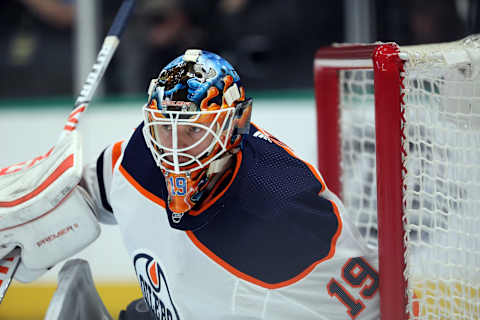 Mikko Koskinen #19 of the Edmonton Oilers. (Photo by Ronald Martinez/Getty Images)