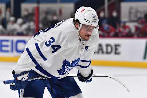 MONTREAL, QC – MAY 25: Auston Matthews #34 of the Toronto Maple Leafs  (Photo by Minas Panagiotakis/Getty Images)